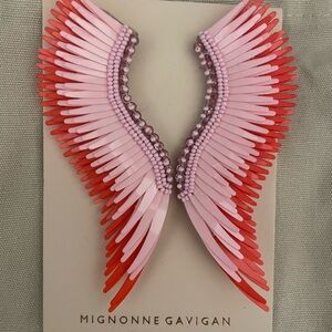 Mignonne Gavigan Pink and Red Feather Earrings